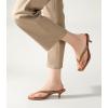 imageAnkis Kitten Heels for Women Black Brown Square Toe Flip Flop Heels 2 Inch Low Heeled Thong Summer SandalsBrown Pu