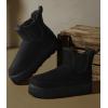 imageAnkis Platform Mini Boots Women Classic Ultra Mini Ankle Chelsea Boots for Women Winter Warm Thick Fur Fuzzy Boots Lined AntiSlip Lined Slip on Snow Boots Black ChestnutBlack