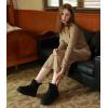 imageAnkis Platform Mini Boots Women Classic Ultra Mini Ankle Chelsea Boots for Women Winter Warm Thick Fur Fuzzy Boots Lined AntiSlip Lined Slip on Snow Boots Black ChestnutBlack