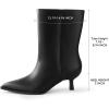 imageBlack Brown Boots for Women Kitten HeelsWomens Wide Calf Ankle Boots Pointed Toe Low Heel for DressShort Leather Fall Booties Comfortable with Memory Foam for Daily Travel Work ShoesBlack  Ve