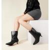 imageBlack Brown Boots for Women Kitten HeelsWomens Wide Calf Ankle Boots Pointed Toe Low Heel for DressShort Leather Fall Booties Comfortable with Memory Foam for Daily Travel Work ShoesBlack  Ve