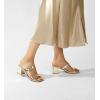 imageWomen Black White Gold Heels Comfortable Sexy Summer Square Open Toe Back Strap Heeled Sandals Wedding Party Dress Heels for Women Two Strap Slip On MulesMirror Gold Pu
