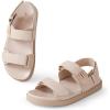 imageAnkis Black White Beige Nude Womens Flat Sandals Comfort Adjustable Front Strap and with a Back Strap Women Summer SandalsSkincoloured