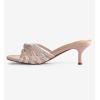 imageAnkis Black Nude White Heels for Women Strappy Kitten Low Heels Open Toe Fashion Party Dress Heeled SandalsNude Suede