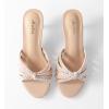imageAnkis Black Nude White Heels for Women Strappy Kitten Low Heels Open Toe Fashion Party Dress Heeled SandalsNude Suede