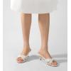 imageAnkis Black Nude White Heels for Women Strappy Kitten Low Heels Open Toe Fashion Party Dress Heeled SandalsWhite Suede