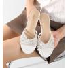 imageAnkis Black Nude White Heels for Women Strappy Kitten Low Heels Open Toe Fashion Party Dress Heeled SandalsWhite Suede