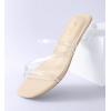 imageAnkis Black Nude White Strappy Heels Women 1 Inch Low Chunky Block Heel Heeled Sandals Square Open Toe Slip On Slides MulesClear