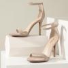 imageAnkis High Heels for Women 4 Inches Black Nude Gold Stiletto Heels Open Toe Ankle Strap Heeled Sandals for Dressy Wedding PartyNude Suede