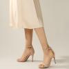 imageAnkis High Heels for Women 4 Inches Black Nude Gold Stiletto Heels Open Toe Ankle Strap Heeled Sandals for Dressy Wedding PartyNude Suede