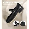 imageAnkis Mary Jane Shoes Women Pumps Comfortable Dress Shoes for Women Square Toe Wedding Shoes Low Short Block Chunky Thick HeelsBlack Pu