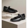 imageAnkis Mary Jane Shoes Women Pumps Comfortable Dress Shoes for Women Square Toe Wedding Shoes Low Short Block Chunky Thick HeelsBlack Pu