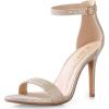 imageAnkis High Heels for Women 4 Inches Black Nude Gold Stiletto Heels Open Toe Ankle Strap Heeled Sandals for Dressy Wedding PartyGold Glitter