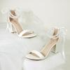 imageAnkis White Heels Wedding Shoes for Bride Women Chunky Heels Pearl Bow Heeled Sandals 275 InchWhite Pearl