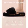imageAnkis Womenss Slippers Comfy Memory Foam House Open Toe Fuzzy Slipper Plush Indoor Outdoor Slide Furry Platform Fur Lined ShoesBlack