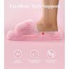 imageAnkis Womenss Slippers Comfy Memory Foam House Open Toe Fuzzy Slipper Plush Indoor Outdoor Slide Furry Platform Fur Lined ShoesPink