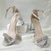 imageAnkis Heels for Women Open Toe Ankle Strap Chunky Heel Sandals 275 InchSilver Rhinestone