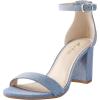 imageAnkis Heels for Women Open Toe Ankle Strap Chunky Heel Sandals 275 InchDenim Blue