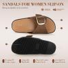 imageBrown Black White Flat Sandals for Women 2025Wide Width Leather Sandals for Women Comfortable DressyWomens Summer Beach Sandals with Adjustable Strap and BuckleBrown
