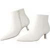 imageKitten Heel Ankle Boots for Women  Black Kitten Heels Ankle Booties Womens Winter Fall Boots for Women 2025 Dress Shoes Pointed Toe Side Zipper Memory Foam Leather Low Heel Short Boots ComfortableWhite