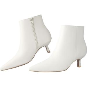 imageKitten Heel Ankle Boots for Women  Black Kitten Heels Ankle Booties Womens Winter Fall Boots for Women 2025 Dress Shoes Pointed Toe Side Zipper Memory Foam Leather Low Heel Short Boots ComfortableWhite