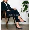 imageAnkis Closed Toe Heels for Women Black Nude White Gold Silver 1 Inch Womens Flats Low Block Heel Women Dress Shoes Womens Pumps Work Shoes with Ankle Strap for Spring FallBlack Satin