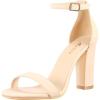 imageAnkis White Heels Wedding Shoes for Bride Women Chunky Heels Pearl High Heels Heeled Sandals 4 InchNude Nubuck