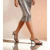 image:imageAnkis Womens Strappy Kitten Heels Square Open Toe 225 Inch Heeled Sandals Slip On Slides MulesBlack Patent Pu