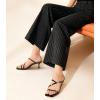 image:imageAnkis Womens Strappy Kitten Heels Square Open Toe 225 Inch Heeled Sandals Slip On Slides MulesBlack Patent Pu