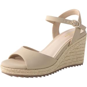 image:imageAnkis Espadrilles Wedges Sandals for Women Wedge Platform Sandals Heels Peep Open Toe Comfortable Ankle Strap Buckle Summer Wedge HeelsNude Nubuck