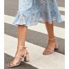 image:imageAnkis Strappy Heels for women Square Nude WHite Black Open Toe Chunky Block Heels Ankle Strap Buckle Sandals for Women Comfortable Wedding Party Dress Shoes 2026Black