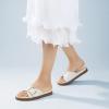 image:imageAnkis Brown Black White Flat Sandals for Women 2026 Dressy Comfortable Summer Beach Essentials  Flip Flops amp Slides with Memory Foam Insole Womens Sandals Comfortable FootwearWhite