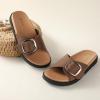 image:imageAnkis Brown Black White Flat Sandals for Women 2026 Dressy Comfortable Summer Beach Essentials  Flip Flops amp Slides with Memory Foam Insole Womens Sandals Comfortable FootwearBrown