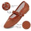image:imageAnkis Mesh Ballet Flats for Women Black Mesh Flats Buckle Strap Mary Jane Ballerina Flats Womens Fishnet Flat Sandals Shoes for Dressy SummerBrown
