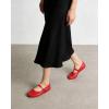 image:imageAnkis Mesh Ballet Flats for Women Black Mesh Flats Buckle Strap Mary Jane Ballerina Flats Womens Fishnet Flat Sandals Shoes for Dressy SummerJelly Red