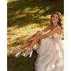 image:imageAnkis White Heels Wedding Shoes for Bride Women Chunky Heels Pearl High Heels Heeled Sandals 4 InchWhite Pearl