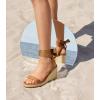 image:imageAnkis Womens Espadrilles Wedges Sandals Heels Open Toe Tie Lace Up Cute Ankle Strap Dressy Platform Wedges SandalsBrown Suede