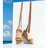 image:imageAnkis Womens Espadrilles Wedges Sandals Heels Open Toe Tie Lace Up Cute Ankle Strap Dressy Platform Wedges SandalsBrown Suede