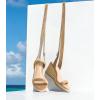 image:imageAnkis Womens Espadrilles Wedges Sandals Heels Open Toe Tie Lace Up Cute Ankle Strap Dressy Platform Wedges SandalsNude Suede