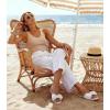 image:imageAnkis Womens Pleated Bow Flat Sandals White Gold Sandals for Women 2026 Dressy Comfortable Open Toe Dress Sandals for Summer Beach Wedding Party Graduation Slip On Slides SandalsWhite
