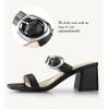 image:imageWomen Square Open Toe Heels Comfortable Sexy Summer Cute Back Strap Heeled Sandals Wedding Party Dress Shoes for Women Two Strap Slip On MulesBlack Pu