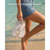 image:imageWomens Toe Ring Thong Sandals Comfortable White Black Flat Sandals for Women 2026 T Strap Square Open Toe Slide Sandals Adjustable Ankle Strap Flip Flops for Summer Beach Casual ShoesBeige