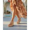 image:imageAnkis Wedge Sandals for Women Espadrille Womens Wedge Sandals Comfortable Open Toe Flower T Strap High Heel Wedges for Women Dressy Summer 34InchGold Pu