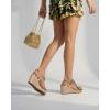 image:imageAnkis Wedge Sandals for Women Espadrille Womens Wedge Sandals Comfortable Open Toe Flower T Strap High Heel Wedges for Women Dressy Summer 34InchGold Pu