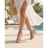 image:imageAnkis Wedge Sandals for Women Espadrille Womens Wedge Sandals Comfortable Open Toe Flower T Strap High Heel Wedges for Women Dressy Summer 34InchNude Nubuck