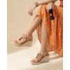 image:imageAnkis Wedge Sandals for Women Espadrille Womens Wedge Sandals Comfortable Open Toe Flower T Strap High Heel Wedges for Women Dressy Summer 34InchNude Nubuck