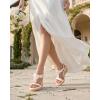 image:imageAnkis Wedge Sandals for Women Espadrille Womens Wedge Sandals Comfortable Open Toe Flower T Strap High Heel Wedges for Women Dressy Summer 34InchWhite Pu