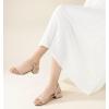 image:imageAnkis Women Nude Black White Sandals for Women Low Heel 1 Inch Dressy Sandal Ankle Strap Open Toe Block Short Heeled Summer Classic Comfortable Graduation Holiday Party Casual Flat ShoesNude Nubuck