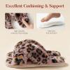 image:imageAnkis Womens Fuzzy Slippers Memory Foam Cross Band Cozy House Slippers Plush Home Fluffy Furry Slippers Open Toe Cute Soft Ladies Indoor Outdoor Slipper Slides Wedding Bride Shoes GiftsPink Leopard