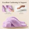image:imageAnkis Womens Fuzzy Slippers Memory Foam Cross Band Cozy House Slippers Plush Home Fluffy Furry Slippers Open Toe Cute Soft Ladies Indoor Outdoor Slipper Slides Wedding Bride Shoes GiftsPurple